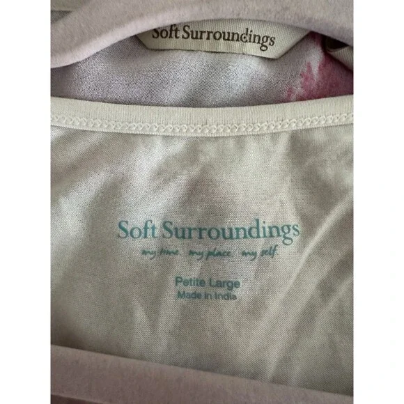 Soft Surroundings‎ Womens Pastel Tie Dye Beaded Top Flowy Lounge Petite Large - Picture 8 of 8